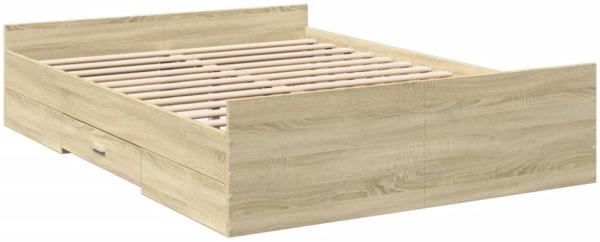vidaXL Bettgestell mit Schubladen Sonoma-Eiche 120x200cm Holzwerkstoff 3280302 Bild 5