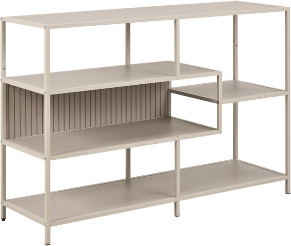 Standregal >Seaford< in grau, Metall / Holzwerkstoff - 114x78x35cm (BxHxT)