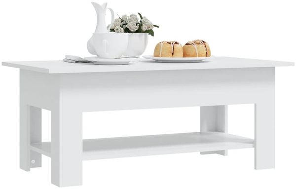 vidaXL Couchtisch Weiß 102x55x42 cm Holzwerkstoff 810253 Bild 6