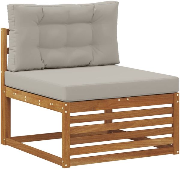 vidaXL Outdoor-Sofagarnitur mit Kissen 5 pcs Natürlich und Hellgrau 3372991 Bild 4