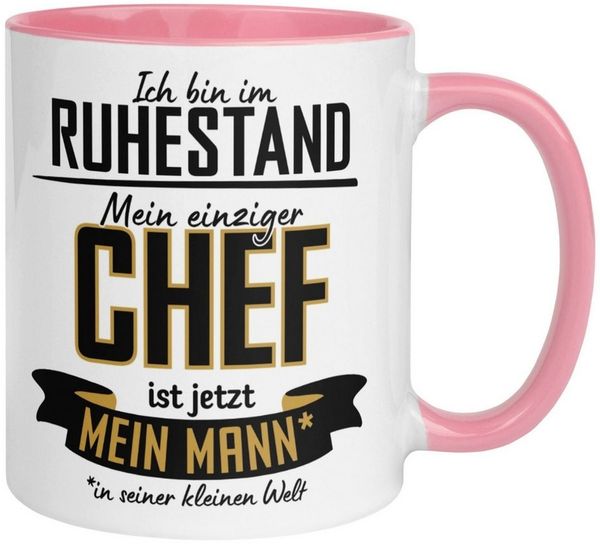 Momentals Tasse Rentnerin – „Mein einziger Chef ist jetzt mein Mann“ – Rente Frau, Gratis Versand · Links-&Rechtshänder · Spülmaschinenfest