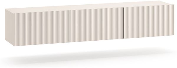 Selsey 'Derriva' TV-Hängeboard mit geriffelten Fronten, hellbeige, ca. 32 x 170 x 37 cm