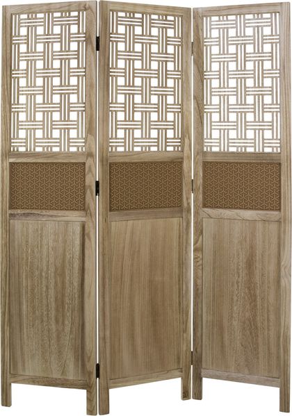Homestyle4u Paravent Raumteiler, 3 fach, Holz, natur Bild 6