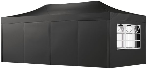 STEELSØN 'Rynara' Pavillon 3x6 m, schwarz, wasserdicht, stabil und UV-beständig, Faltpavillon mit 6 Seitenteilen, Pop Up Pavillon inkl. Tragetasche Bild 14
