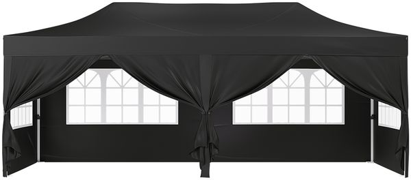 STEELSØN 'Rynara' Pavillon 3x6 m, schwarz, wasserdicht, stabil und UV-beständig, Faltpavillon mit 6 Seitenteilen, Pop Up Pavillon inkl. Tragetasche Bild 13