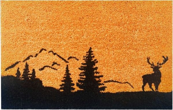 Relaxdays Kokos Fußmatte mit Motiv 60x40 cm
