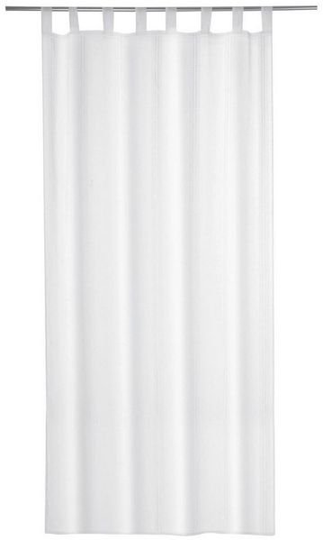 Home4You Vorhang Schlaufenschal, 140 x 245 cm, Weiß, (1 St), Schlaufen, transparent, Polyester, Polyester, transparent, mit Längsstreifen