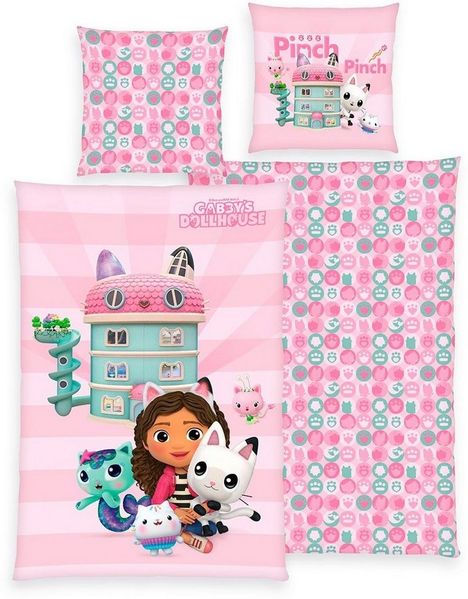 Dreamworks Gabby’s Dollhouse Kinderbettwäsche Gabbys Dollhouse, Renforcé, 2 teilig, mit tollem Motiv