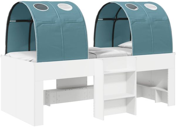 vidaXL Bett mit Tunnel 4 pcs Weiß und Hellblau Holzwerkstoff 3423570