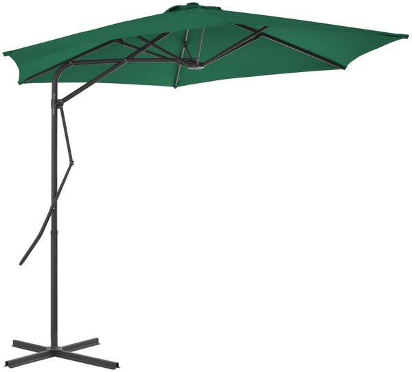 Sonnenschirm, Terrassenschirm mit Stahl-Mast 300 cm Grün