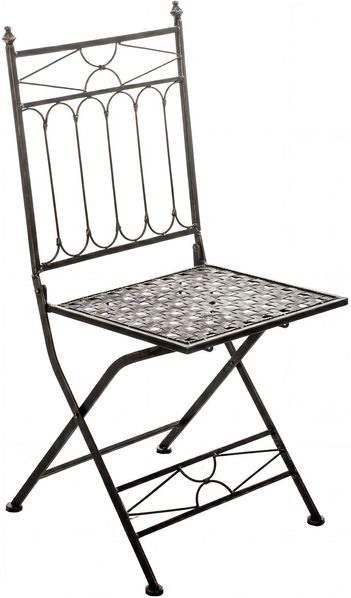 CLP Gartenstuhl klappbar Asina, mit Rückenlehne aus galvanisiertem Eisen,bronze