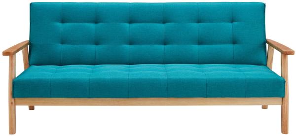 Schlafsofa 190x85 cm 100 % Polyester und Massivholz Petrol