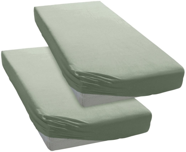 my home Spannbettlaken BLACKBERRY, Jersey, Gummizug: rundum, (2 Stück), Baumwolle, Matratzen bis 28 cm Höhe, Bettlaken, Spannbetttuch, Laken Bild 5