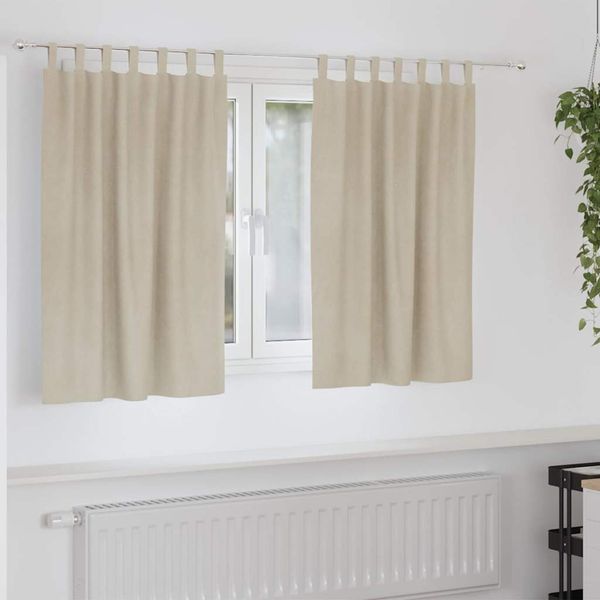 vidaXL Verdunkelungsvorhänge 2 pcs Creme 140 x 140 cm Samt 4107188
