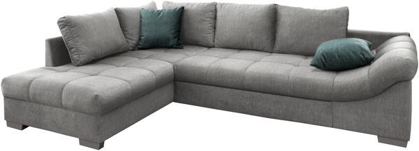 Polsterecke >Althea< Schlaffunktion, Rutsche, Bezug silber - 298x65x202 (BxHxT) Bild 2