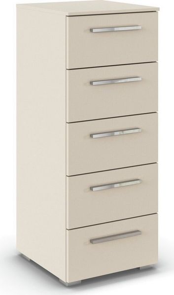 rauch Schubkastenkommode Highboard Sideboard Kommode MONTCLAR Frontauswahl Dekor/Hochglanz/Glas (in 2 Breiten: 40 oder 80 cm / Höhe 100 cm, inkl. Soft-Close-Funktion), mit 5 geräumigen Schubladen, viele Griffvarianten MADE IN GERMANY