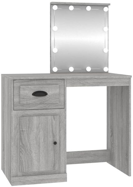 vidaXL Schminktisch mit LEDs Grau Sonoma 90x50x132,5 cm Holzwerkstoff 816774 Bild 2