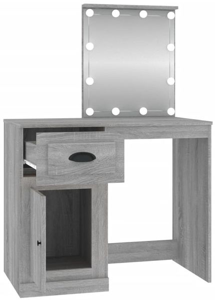 vidaXL Schminktisch mit LEDs Grau Sonoma 90x50x132,5 cm Holzwerkstoff 816774 Bild 7