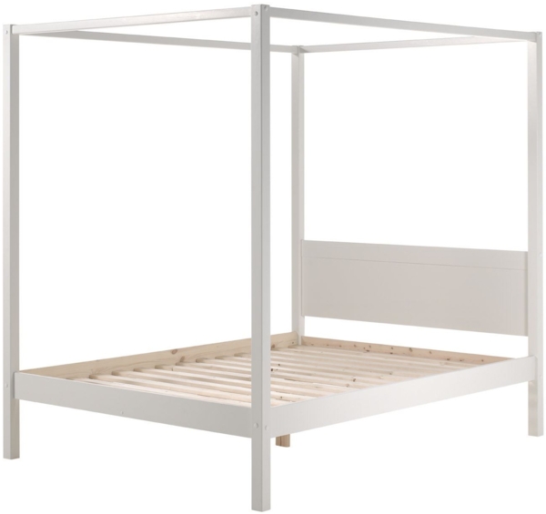 Himmelbett Kathleen 208x148x191 Kinderbett Massivholz Weiß