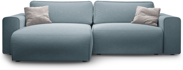 Micadoni Ecksofa Victor 3-Sitzer Links Strukturierter Stoff Hellblau