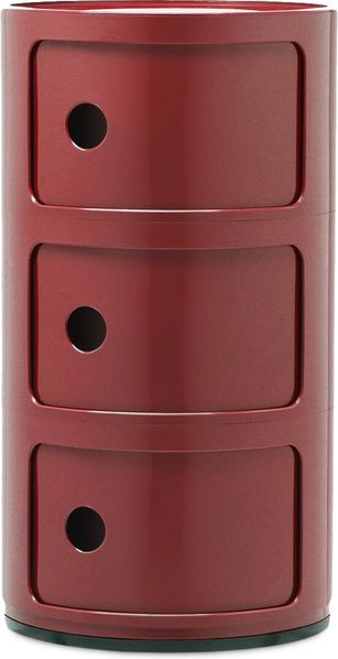 Kartell Container Componibili mit drei Fächern Bordeaux