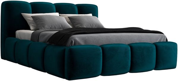 Polsterbett DONA 180x200 ohne Matratze mit Bettkasten und Lattenrost. Farbe: Pfau 36 Bild 4