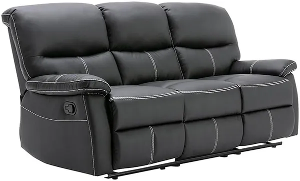 Vente-unique - CANBY Sofa Kunstleder Schwarz - B 90 cm x H 95 cm x L 183 cm