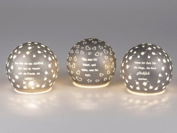 formano Tischleuchte Sprüche, LED, mit Timerfunktion, Grau, Sprüche, H: cm