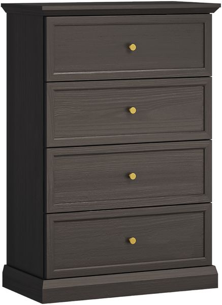 AX LIVING Kommode Schmal Levantos K4S – 75,5 cm, Schwarz Grafit