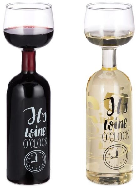 Relaxdays Weinflasche Glas Aufsatz 750 ml