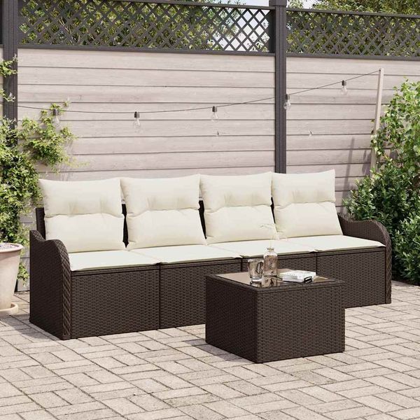 vidaXL Gartensofa-set Braun Poly-Rattan 3345568