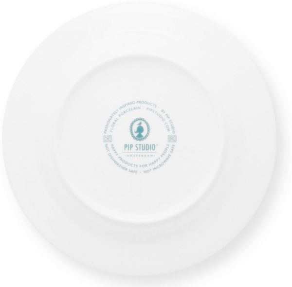 PiP Studio Speiseteller Flower Fest. Scallop Teller LightBlue/red 26,5cm, Plate Flower Festival Scallop Red-Light Blue 26.5cm