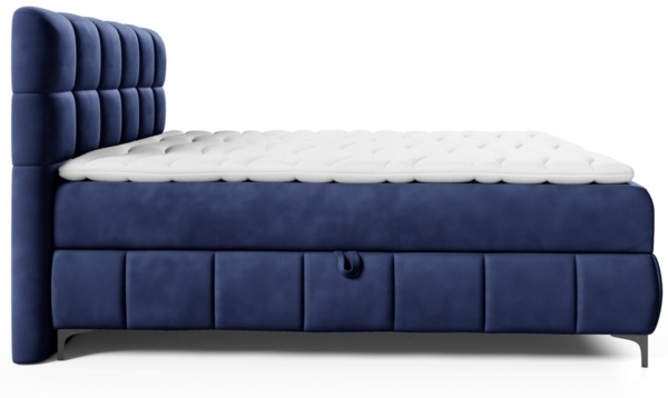 Boxspringbett Schlafzimmerbett SOPHIE 140x200cm Stoff Salvador Dunkelblau Bild 3