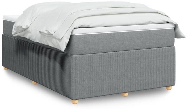 vidaXL Boxspringbett mit Matratze Hellgrau 120x200 cm Stoff 3285560