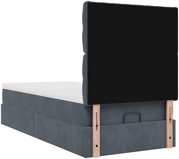 vidaXL Ottoman-Bett mit Matratzen Dunkelgrau 90x200 cm Samt 3313518 Bild 9