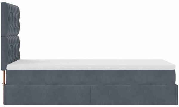 vidaXL Ottoman-Bett mit Matratzen Dunkelgrau 90x200 cm Samt 3313518 Bild 8