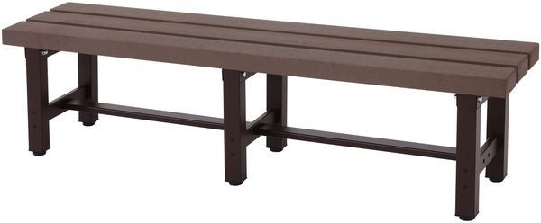 Alu Gartenbank HWC-K60, Bank Parkbank Sitzbank Balkonbank, wetterfest WPC 150cm, braun