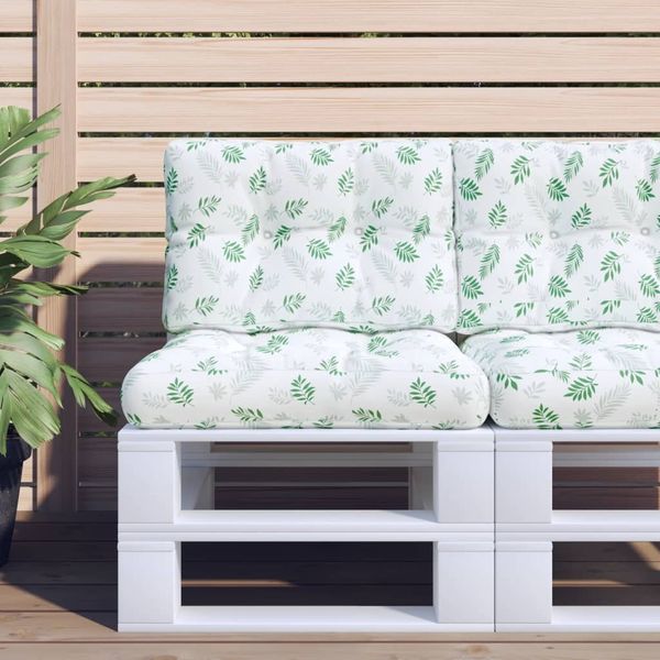 vidaXL Palettenkissen Blattmuster 50x40x12 cm Stoff 360553
