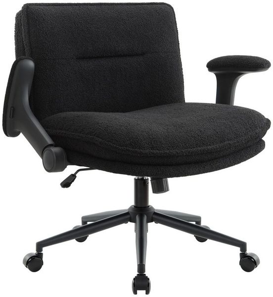 IWMH Bürostuhl Schreibtischstuhl mit klappbare Armlehnen, (Höhenverstellbar Drehstuhl mit Rollen), Stoff Stuhl für Büro Schlafzimmer Wohnzimmer Schminktisch