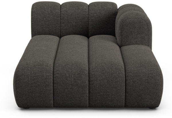 Micadoni Recamiere Lupine 2-Sitzer Rechts Chenille Eden Dunkelgrau