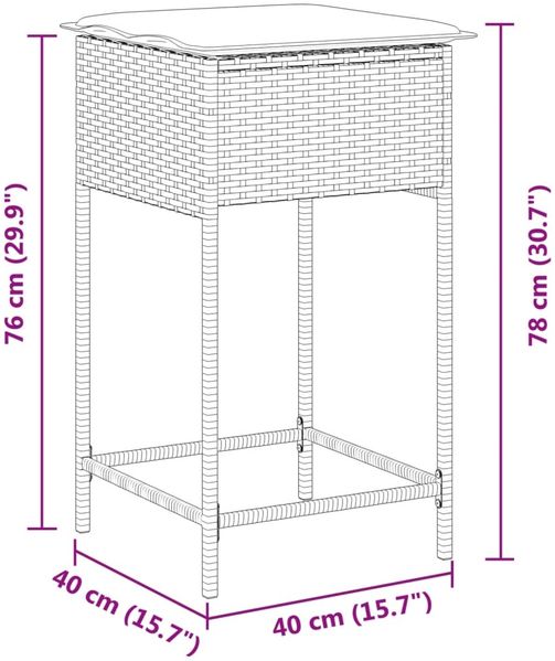vidaXL Garten-Barhocker mit Kissen 2 Stk. Beige Poly Rattan 368320 Bild 9