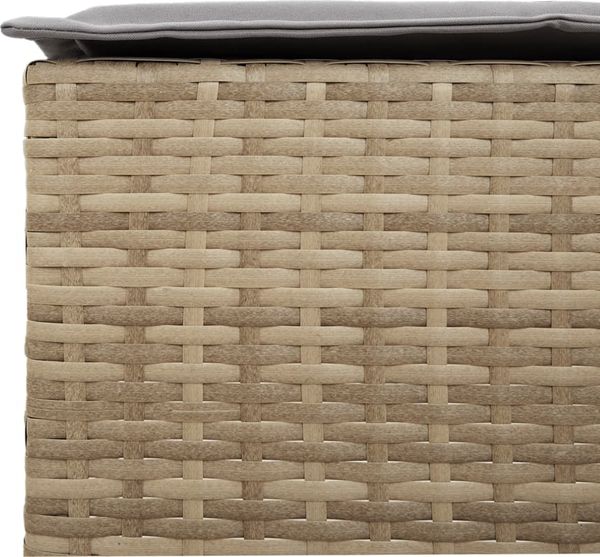 vidaXL Garten-Barhocker mit Kissen 2 Stk. Beige Poly Rattan 368320 Bild 8