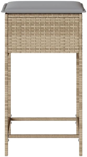 vidaXL Garten-Barhocker mit Kissen 2 Stk. Beige Poly Rattan 368320 Bild 5