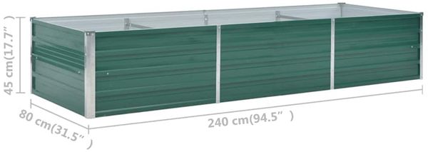 vidaXL Garten-Hochbeet Verzinkter Stahl 240x80x45 cm Grün 44843 Bild 8