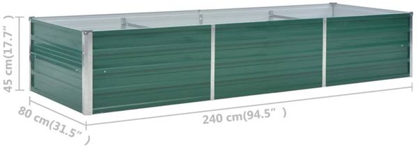 vidaXL Garten-Hochbeet Verzinkter Stahl 240x80x45 cm Grün 44843 Bild 7