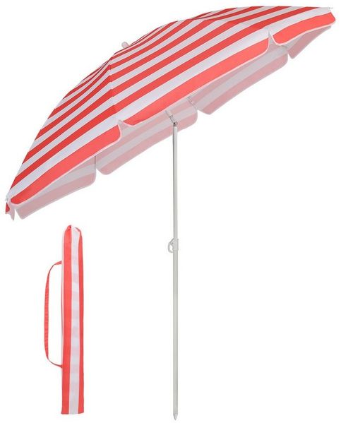 Sekey 160 cm Sonnenschirm Strand mit Schutzhülle für Balkon Garten & Terrasse Neigungswinkel und Höhe verstellbar, Rund