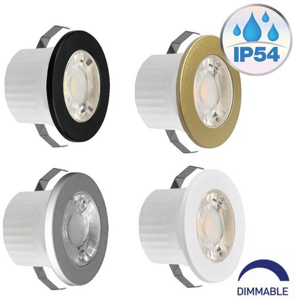 Mundotec LED Einbauleuchte 3W Dimmbar LED Einbauspot Minispot Einbauleuchte Einbaustrahler IP54, Neutralweiß, Dimmbar, 3w, 240 Lumen, 4000K, Rund, 230V, IP54