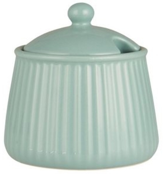Ib Laursen - Zuckerdose Zuckerschale Mynte Rillen Keramik 2028 green tea 10 Bild 4