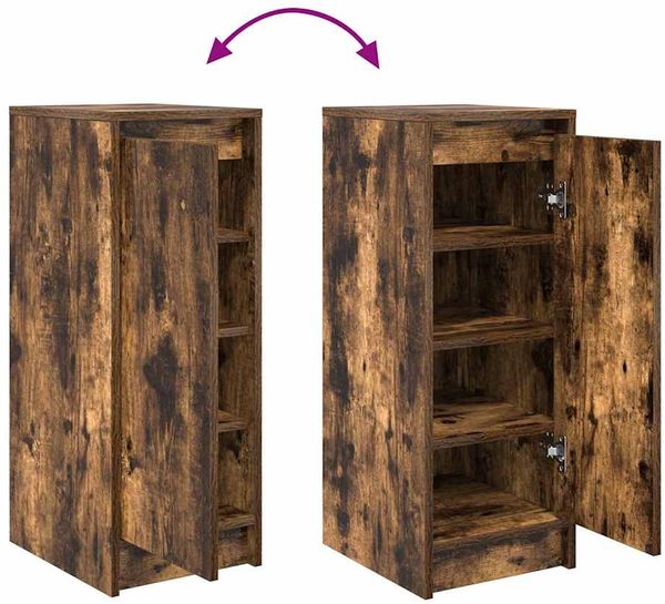 vidaXL Schuhschrank Räuchereiche 29,5x34x76 cm Holzwerkstoff 861863 Bild 9