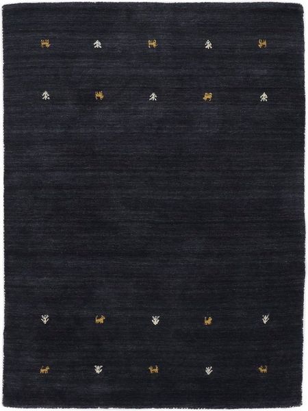 carpetfine 'Gabbeh Uni' Wollteppich, reine Wolle, Schwarz, 60x90 cm